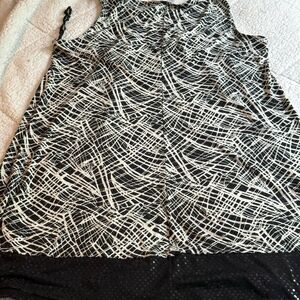 Fashion Bug Vintage Black and White Midi  Party Dress